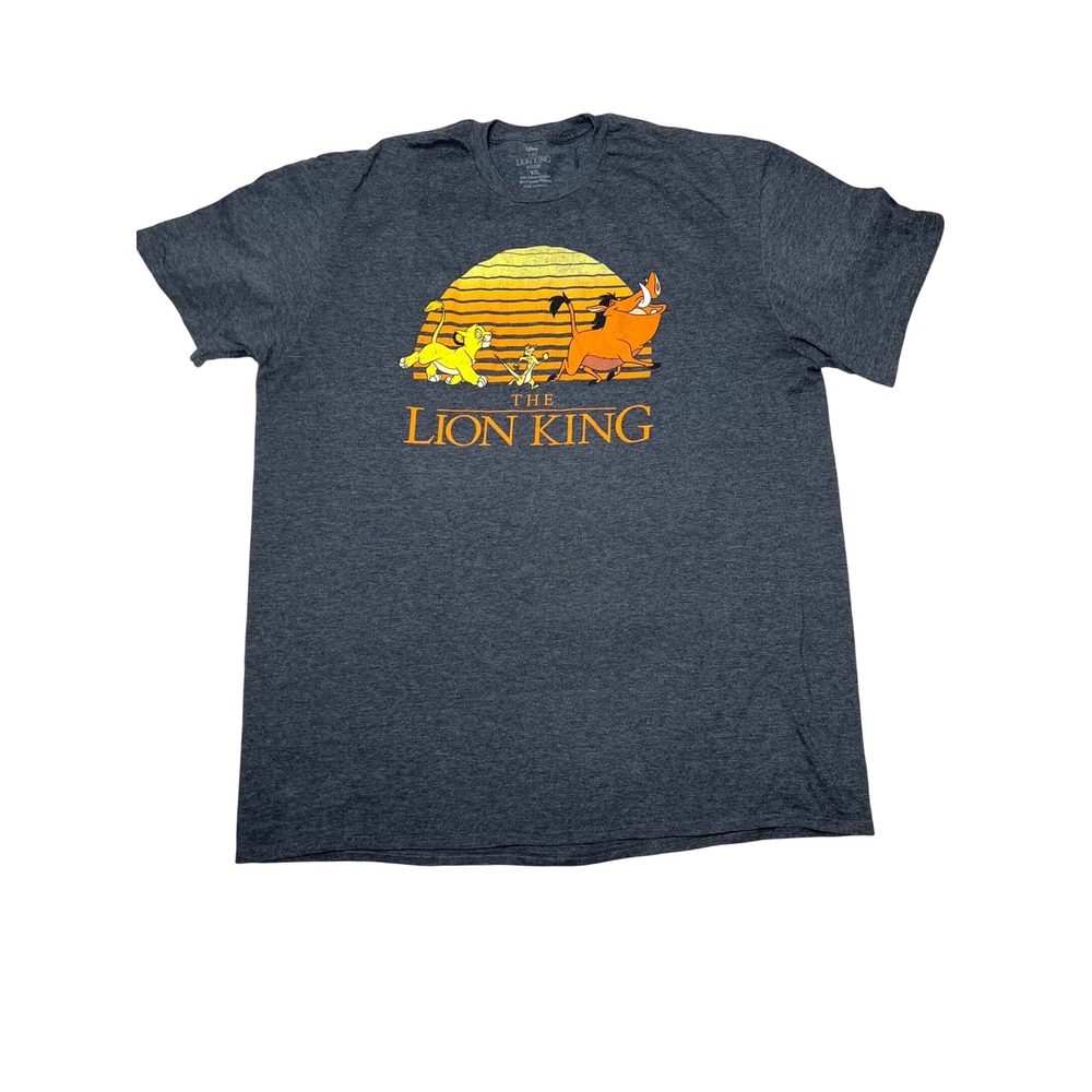 Disney Men's 2XL The Lion King Retro Sunset T-Shirt Dark Gray XXL Lion King Tee